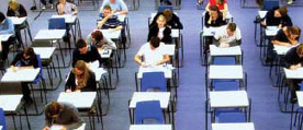 An image of a group of students in an Examination Hall