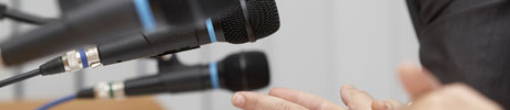 A set of microphones in a conference situation